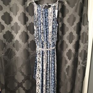 Blue floral maxi dress